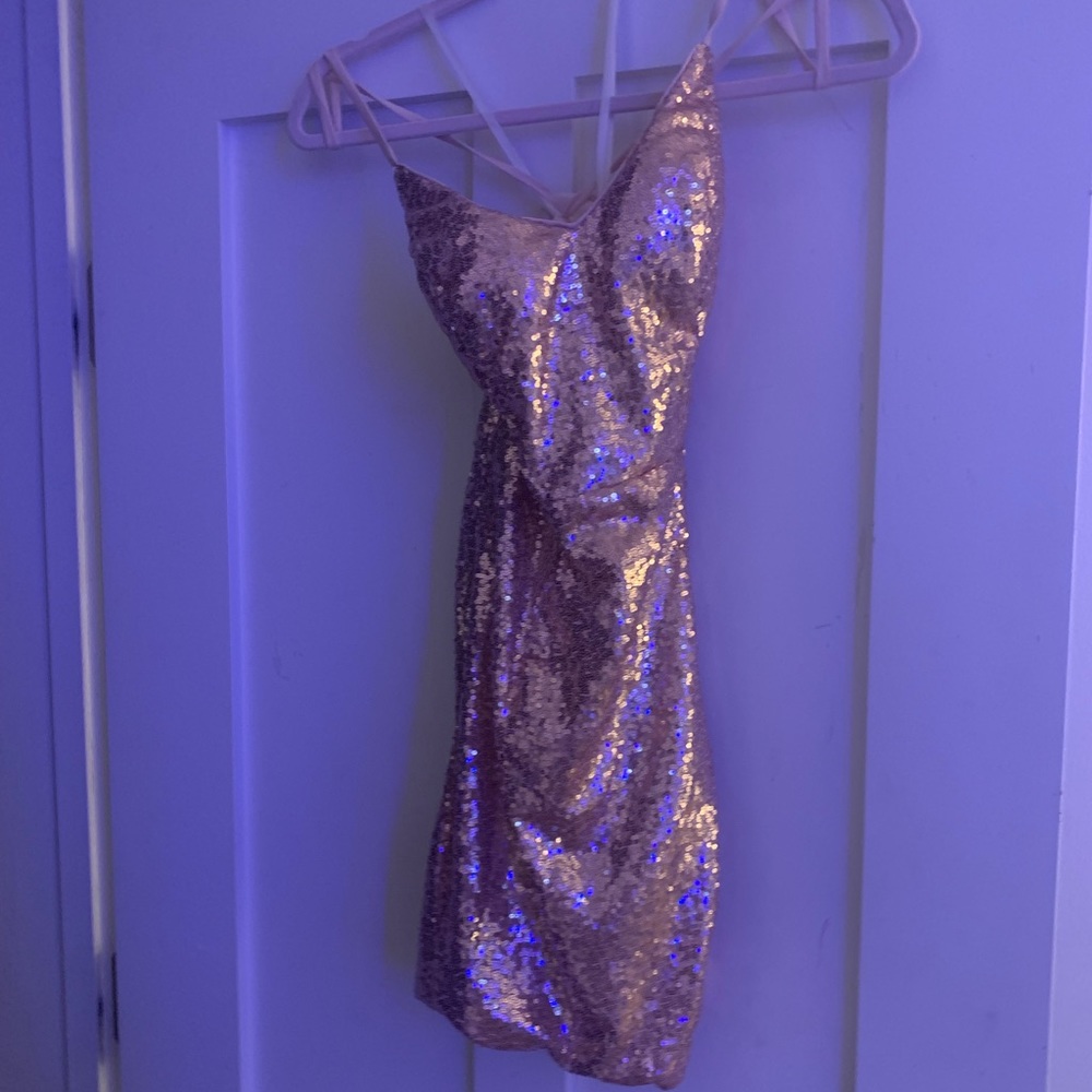pink sequin dress size medium